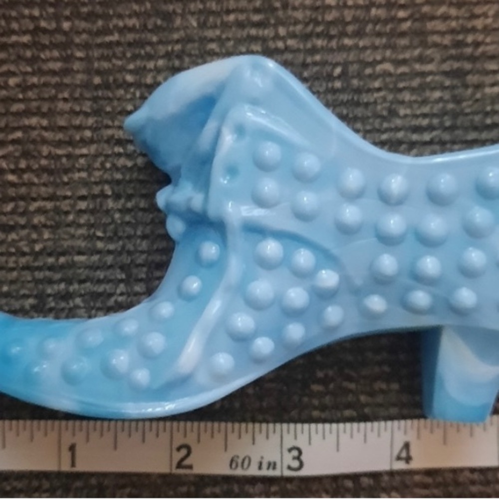 Fenton Blue & White Milk Hobnail Glass.
